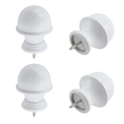 T Tulead White Curtain Rod Holders Wood Finials Drapery Bracket 4PCS - color: White-4pcs