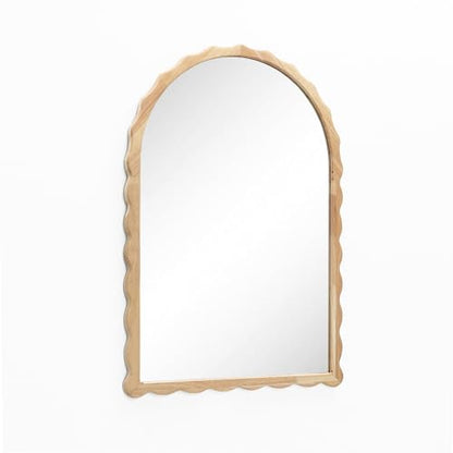 LuxenHome Arched Wall Mirror, 34" x 23.5" Large Wooden Decorative Mirrors