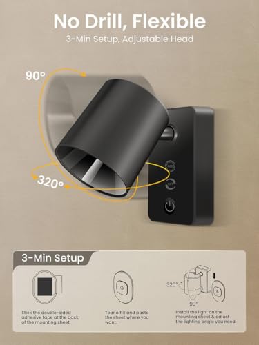 ALUSSO Battery Operated Picture Light for Wall, Rechargeable Wireless with Remote, Dimmable LED for Picture Frame, 4 Temps 9 RGB, 24° Narrow Beam Art Spotlight, 2 Pack