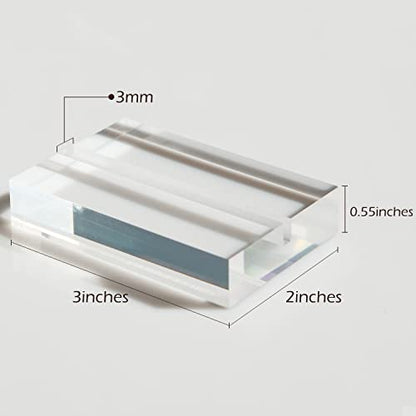 20 Pack 3" Clear Acrylic Sign Holder- 1/8" (3mm) Slot Acrylic Sign Stand for Display Table Numbers Wedding Signage, Perfect to Hold up 1/8" Thick Acrylic Sheets Table Signs