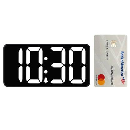 DreamSky Small Digital Alarm Clock for Bedroom, Large Big Numbers Display - color: Black Case White Digits