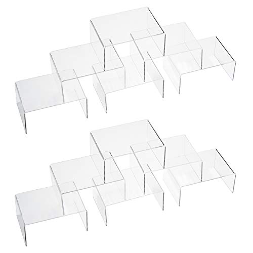 12 Pack Clear Acrylic Display Stand Crafts Stand Cupcake Risers 4" x 3''x 2''