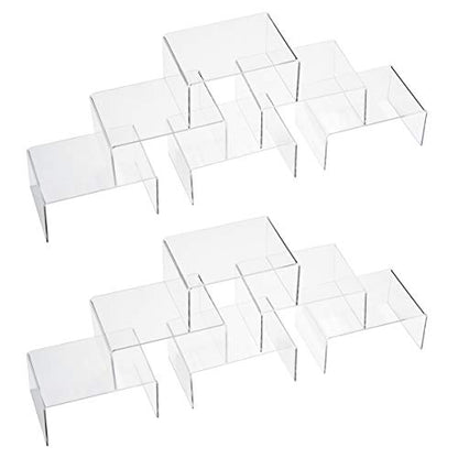 12 Pack Clear Acrylic Display Stand Crafts Stand Cupcake Risers 4" x 3''x 2''