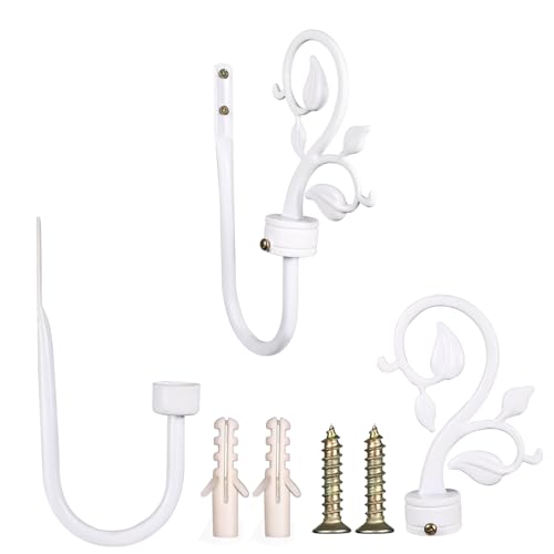 SUQ I OME Leaf Shaped Curtain Holdbacks, White - color: White
