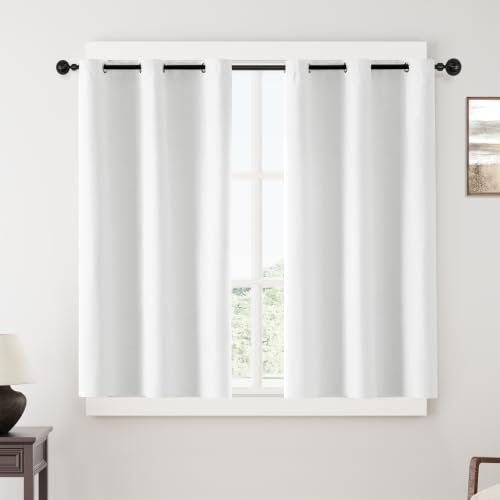 ChrisDowa White Blackout Curtains 54 Inches Long 2 Panels for Bedroom - color: White, size: 40"W x 54"L (Pack of 2)