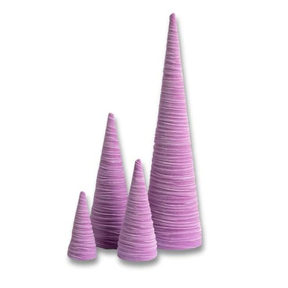 Your Heart's Content Set of 4 Velvet Trees, Lavender Mantel Accent, Valentine's, Holiday Tree Tabletop, Coquette Home Decor, Teen Girls Room, Wedding Centerpiece (Lavender) - color: Lavender