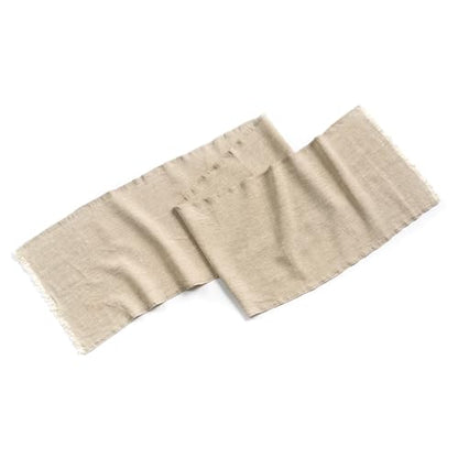 Natural Coarse 100% Linen Table Runner 18 x 95 Inches - Rustic Farmhouse Flax Table Runner for Everyday Use, Holidays & Special Occasions (Natural Linen, 18 x 95 inch) - color: Natural Linen