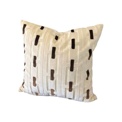 Living Room Decor Couch Throw Pillow Covers with Square 18 * 18 Set of 2 for Cozy Home Bed and Textured Velvet (White) - color: White