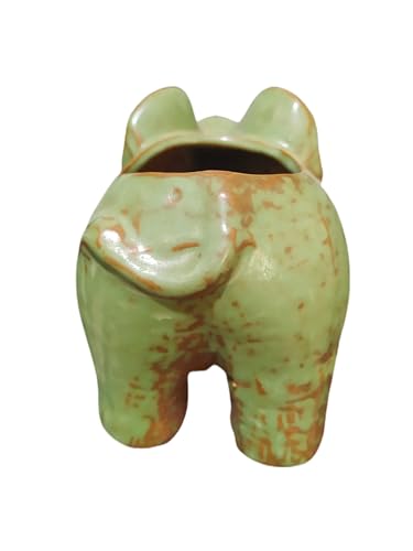 Cute Animal Elephant Shaped Ceramic Succulent Cactus Air Plant Flower Pots Planters-Plant Not Included (4.7 Inch) - size: 4.7 Inch