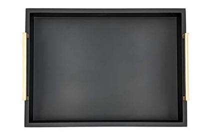 Decorative Coffee Table Tray - Ottoman Tray - color: Pitch Black