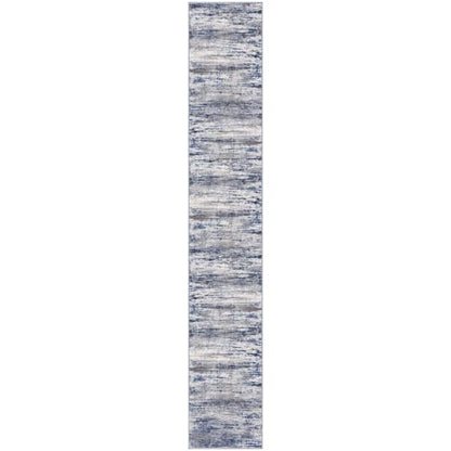KOZYFLY Modern Abstract Hallway Runner, 2x12 Washable Rug Runner Non-Slip Soft Striped Kitchen Runner Rug, Grey Blue Print Carpet for Entryway Bathroom Laundry Room Foyer - color: Blue-grey, size: 2' x 12' (Runner)