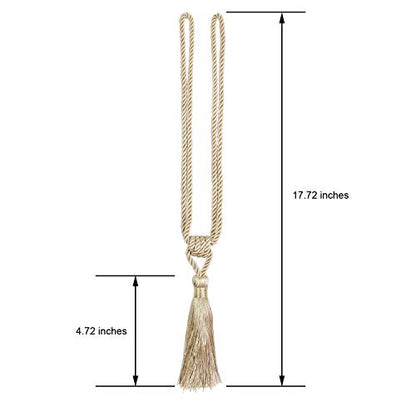 2 Pack Curtain Tiebacks Handmade Tassel Rope Curtain Holdbacks - color: Beige, size: 2p