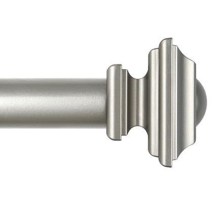 KAMANINA Square Finials for Curtain Rods 1 and 7/8 Inch, Set of 2, Silver - color: Antique Silver
