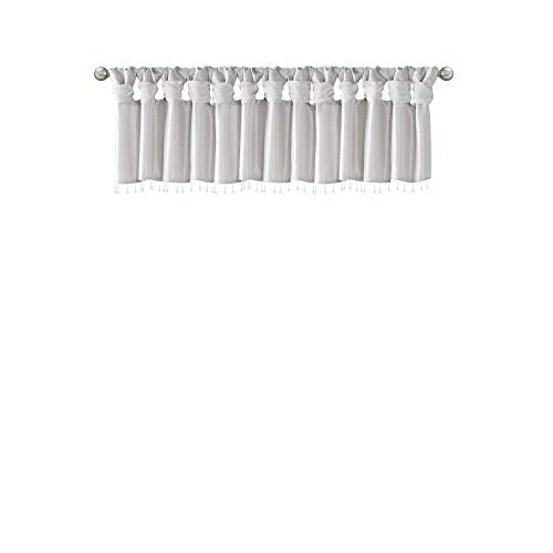 Madison Park Faux Silk Valances for Windows with Beads, 50x26 Silver - color: Silver, size: 50"W x 26"L (Pack of 1), style: Valance