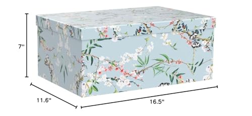 Soul & Lane - Butterfly Photo Storage Boxes with Lids, Set of 3 - color: Butterflies in Flight