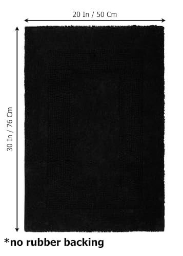 COTTON CRAFT Bath Rugs - 2 Pack Large 20x30 Soft Plush Bath Mats - Black - color: Black, size: 20x30 Inches