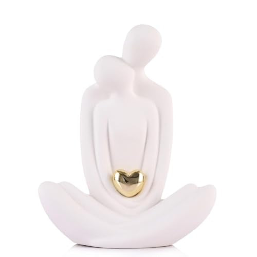 5'' Couple Statue TV Stand Decor - Romantic Love Gifts on Valentines Anniversary Wedding , Couples Sculpture with Heart, Love Figurine for Bed, Living Room Home Decor, Knick Knacks for Shelves - size: 5in