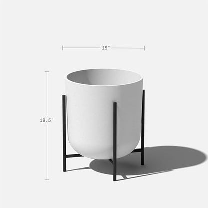 Veradek Mason Series Raised Lima Planter - Round Planter with Stand - color: White, size: 15 inch - 2 Pack