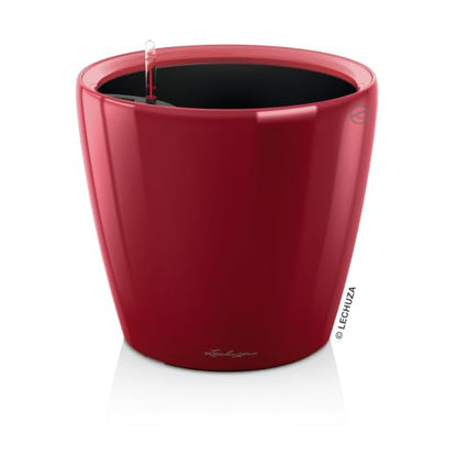 Lechuza Classico LS 28 Scarlet Red High Gloss, Self-Watering Round Planter, D11 H10.2 in - color: Red High-gloss, size: D28 H26 cm