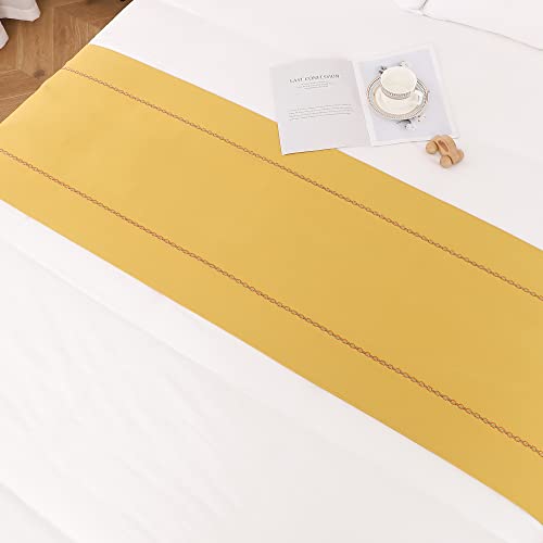 Bed Runner, Gold Bed Throws for Foot of Bed, 210 x 50 cm - color: Gold, size: Full/Queen