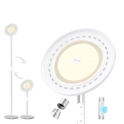 TROND Floor Lamp,5000LM Super Bright Sky LED Modern Torchiere Standing Lamp - color: Warm light Silver