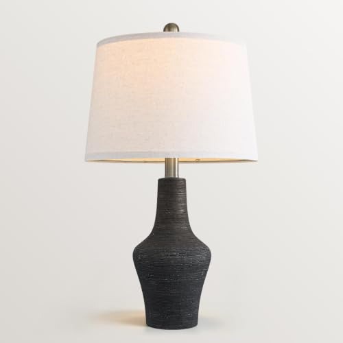23" Farmhouse Ceramic Table Lamp Modern Bedside Lamps Matte Black - color: 23.25" Single - Matte Black