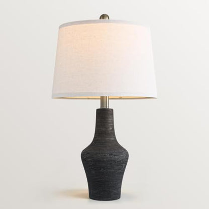 23" Farmhouse Ceramic Table Lamp Modern Bedside Lamps Matte Black - color: 23.25" Single - Matte Black