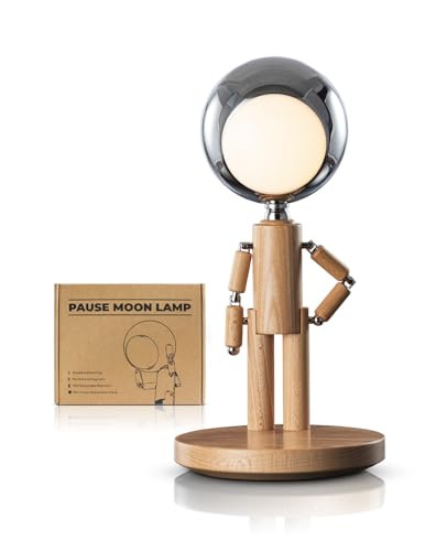 Rechargeable Cordless Desk Lamp, Touch Nightstand lamp, Dimmable - color: Beech Wood