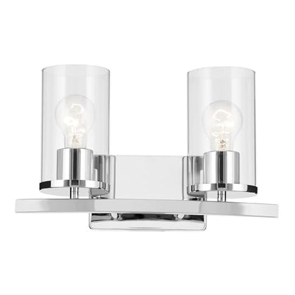 Kichler Crosby 2-Light Bathroom Vanity Light, Chrome - color: Chrome, size: 2 Light, style: Clear Glass