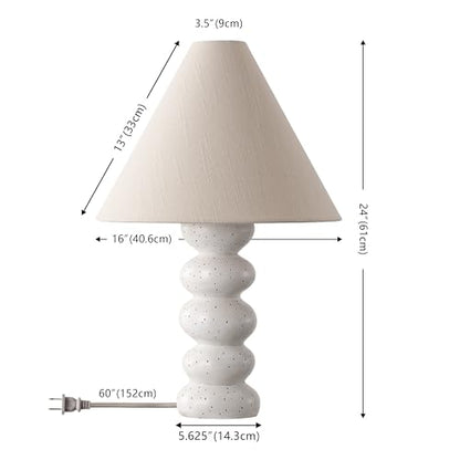 SAFAVIEH Lighting - Luana 24-Inch Table Lamp - White Resin & Oatmeal Shade - Ideal for Living Room, Bedroom, Nightstand, Reading Nook, LED Bulb Included (TBL4681A)