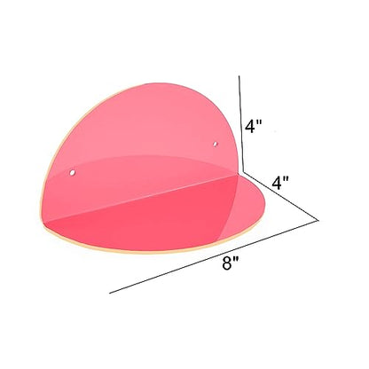 ROYALITA 2-Pack Small Acrylic Shelves Room Decor Floating Shelves, Pink - color: Pink