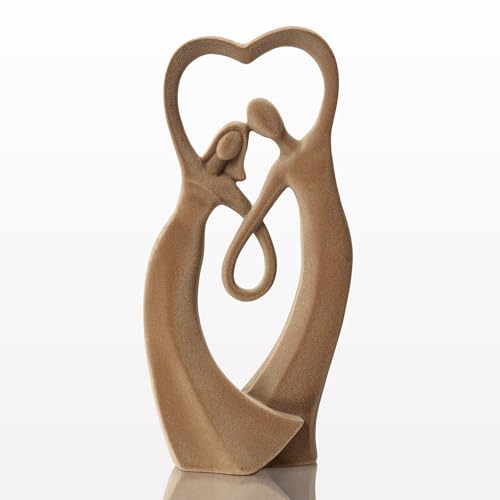 Couple Statue with Soft Flocked Finish, Brown - color: Couple01-brown