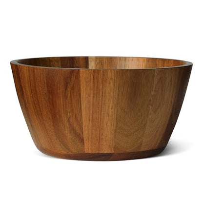 Amazon Basics Wooden Salad Bowl, Acacia Wood, 10 in., Family Size Serving Bowl for Gatherings and Everyday Meals - size: 10 in. diam.