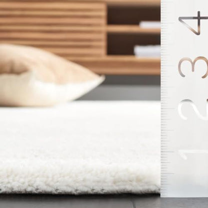 SAFAVIEH Neptune Collection Round Rug - 6'7" Round, Ivory & Beige, Contemporary Design, Stain Resistant, Ideal for High Traffic Areas in Living Room, Bedroom & Dining Room (NPE852A-7R) - size: 6'7" (Round)