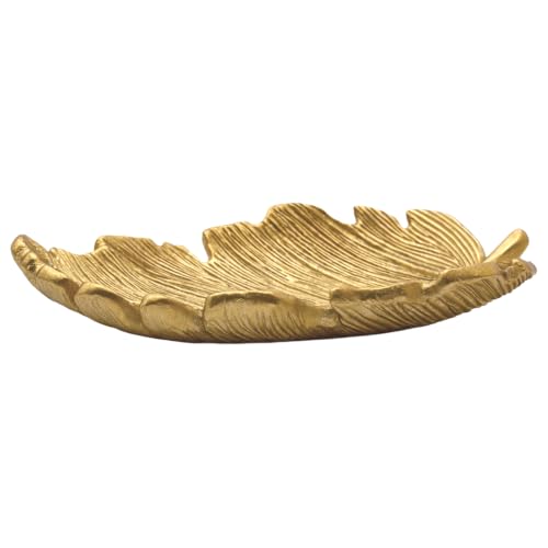 Sweet Water Decor Leaf Jewelry Dish, Gold Resin Accessory & Trinket Tray - style: Elm Leaf
