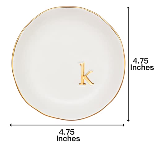 COLLECTIVE HOME Ceramic Jewelry Tray, Trinket Dish, Gifts for Women (K) - color: K