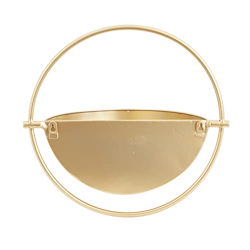 Deco 79 Metal Geometric Indoor Outdoor Wall Planter Indoor Outdoor Hanging Planter, Set of 3 Plant Hanger 15", 13", 10"H, Gold