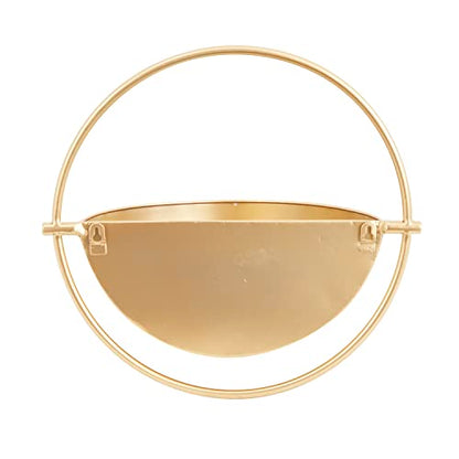 Deco 79 Metal Geometric Indoor Outdoor Wall Planter Indoor Outdoor Hanging Planter, Set of 3 Plant Hanger 15", 13", 10"H, Gold