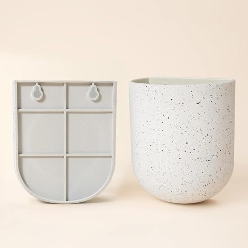 LA Jolie Muse Wall Planters for Indoor Plants, Hanging Flower Pots, 2 Pack - color: Speckled White