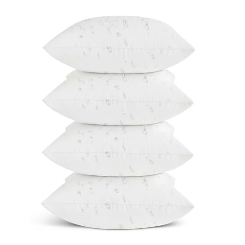 Oubonun Waterproof Outdoor Pillow Inserts 20 x 20 Set of 4, Square Pillows - size: 20 × 20(Pack of 4)