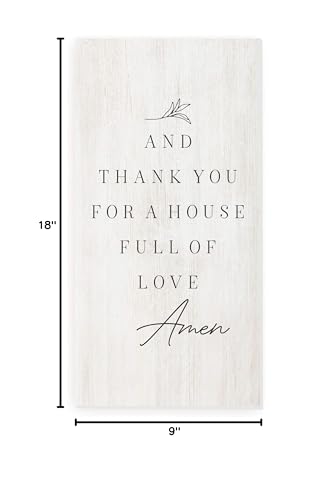 And Thank You For A House Full Of Love White Wood Rustic Style Wall - 9x18 - color: White, size: 18"L x 9"W