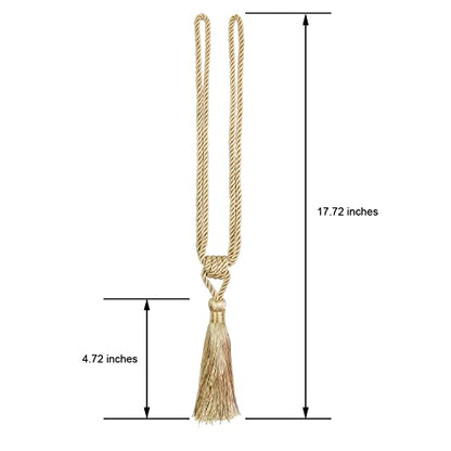 6 Pack Curtain Tiebacks Handmade Tassel Rope Curtain Holdbacks - color: Gold, size: 6p