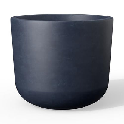 Kante Modern Home Minimalist 13.2" Dia Charcoal Concrete Capsule Planter
