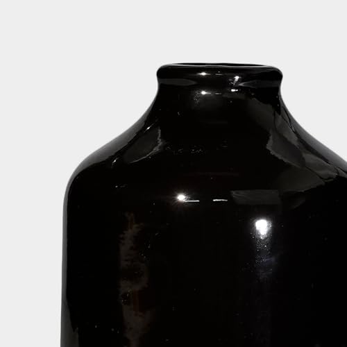 Sunddo Black Ceramic Vase, 7 Inch - color: Black, size: 7 inch