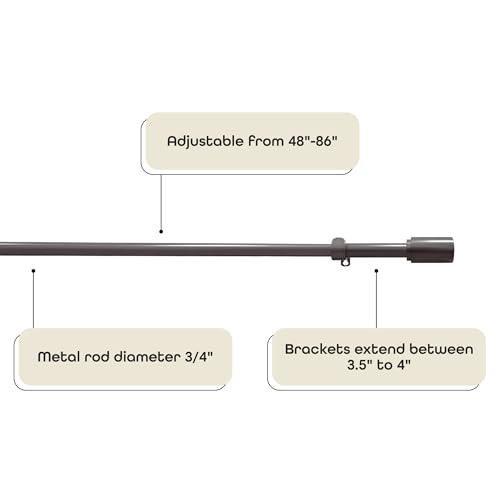 Buono II Futura Rod & Finial 48-86 in, for Windows, Finials - size: 48-86, style: Futura