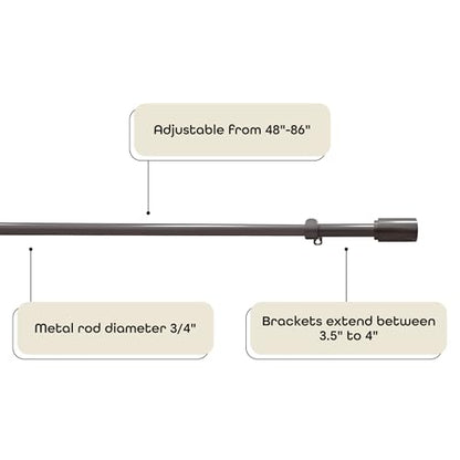 Buono II Futura Rod & Finial 48-86 in, for Windows, Finials - size: 48-86, style: Futura