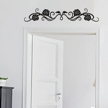 ESTART Metal Rose Scroll Wall Decor, Long Iron Scroll Vine Wall Art - color: Rose Scroll