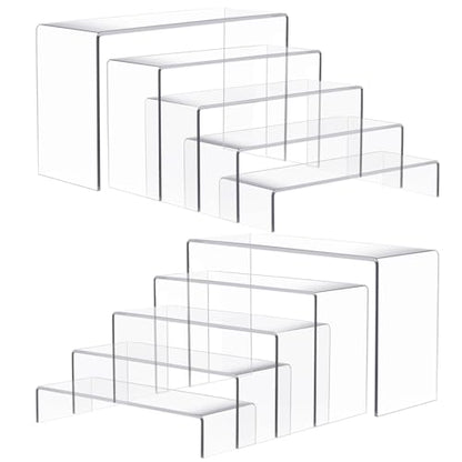 Anglelife Large Acrylic Risers for Display, 2 Set 10Pcs Acrylic Stands
