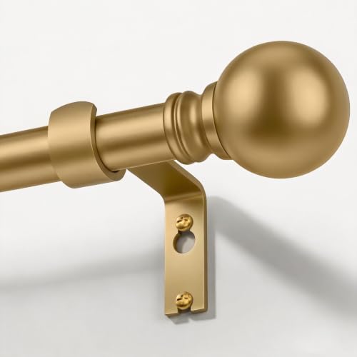 Modern Gold Curtain Rods for Windows 72 to 144 Inches Drapery Rods - color: Gold, size: 16"-144"|1 Pack