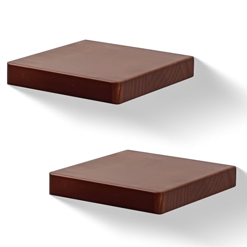 Small Floating Shelves for Wall Set of 2, 6 Inch Square Shelves,Dark Walnut - color: Dark Walnut, size: 6 Inch-2 Pcs